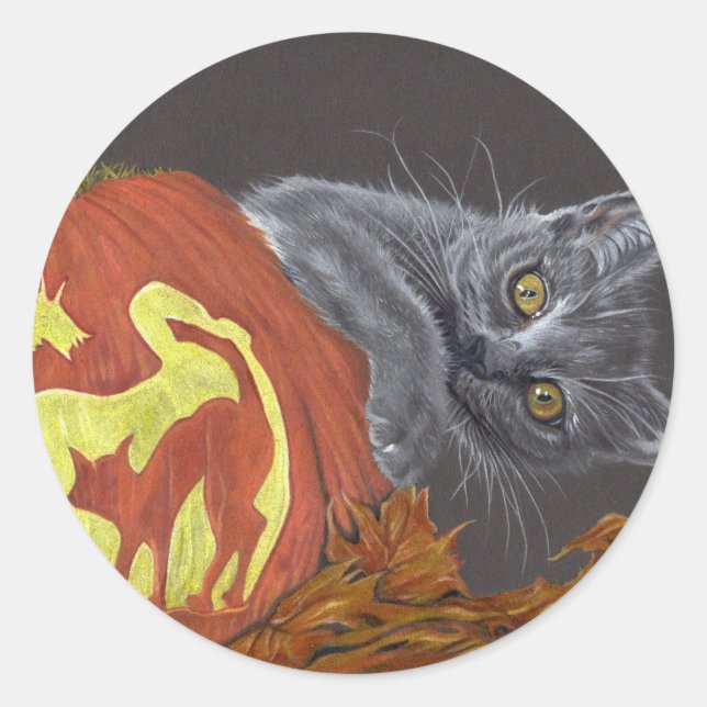 Hösten på peekaboo-kattpumpens etikett (Framsida)