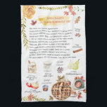 Hösten Paj | Watercolor Recipe Heirloom Kökshandduk<br><div class="desc">För en unik gåva gör du en sats av godhet höger från ett av barnmorskans uppskattade recept, och gåva tillsammans med en tehandduk av arvskarven som är tryckt med samma recept. Vänd handskrivna recept från mor eller mormor eller moster till vackra och sentimentala tehanddukar för daglig använda. Alla recept kan...</div>
