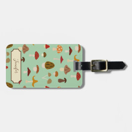 Hösten plocka svamp bagagemärkren bagagebricka