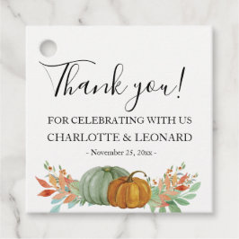 Hösten Pumkins - Tack märkre Gåvor Etiketter