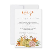 Hösten Pumpkin Blommigt Bröllop QR-kod