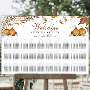 Hösten Pumpkin Botanical Bröllop 30 Bord Poster
