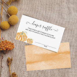 Hösten Pumpkin Diaper Raffle Watercolor Tilläggskort