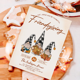 Hösten Pumpkin Gnomes Friendsgiving Dinner Inbjudningar