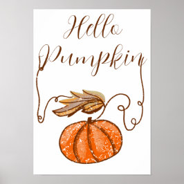 Hösten Pumpkin Hej oktober Poster
