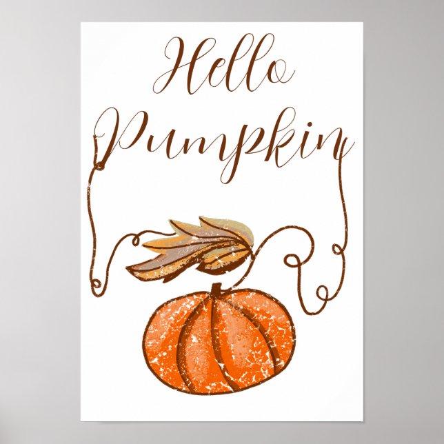 Hösten Pumpkin Hej oktober Poster (Framsidan)