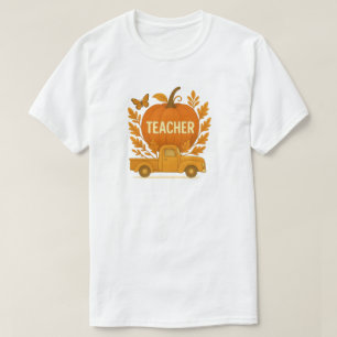 Hösten Pumpkin Lastbil för lärare T Shirt