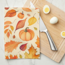 Hösten Pumpkin Löv Watercolor