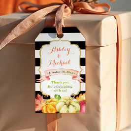Hösten Pumpkin Maple Löv Fall Wedding Tack Presentetikett
