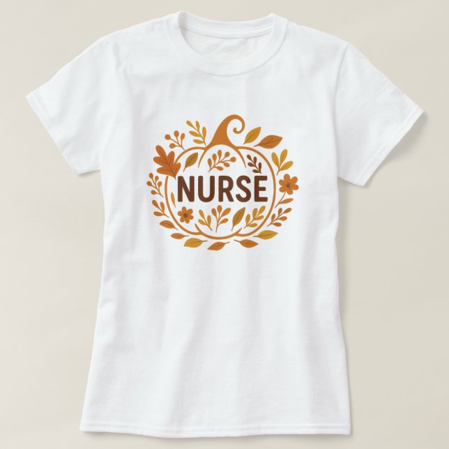 Hösten Pumpkin Nurse Design T Shirt (Design framsida)
