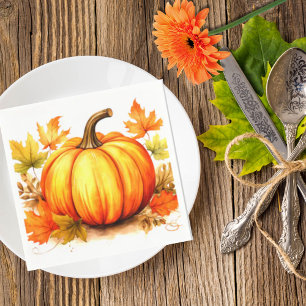Hösten Pumpkin och Löv Fall Napkins Pappersservett