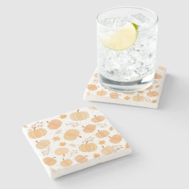 Hösten Pumpkin och Löv Pastel Mönster Stenunderlägg