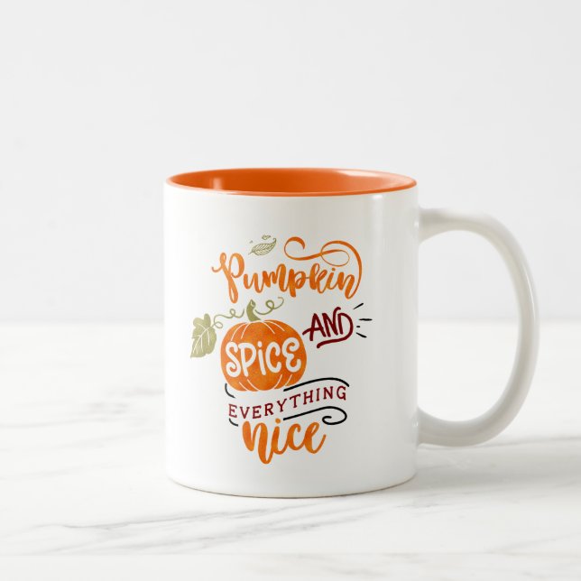 Hösten - Pumpkin Spice & Allt Nice Två-Tonad Mugg (Höger)