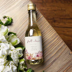 Hösten Pumpkin & Wildblommor "Fall in Kärlek" Vinetikett