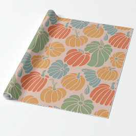 Hösten Pumpkin Wrapping Papper Mönster-fallsäsong Presentpapper