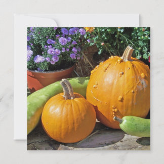 Hösten Pumpkins and Flowers