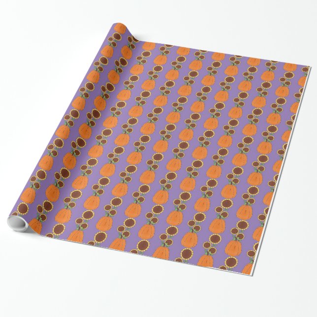 Hösten Pumpkins Gift Wrap Presentpapper (Utrullad)