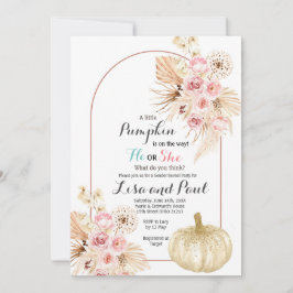 Hösten Pumpkins Han eller hon Gender Reveal-inbjud Inbjudningar