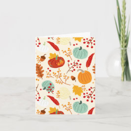 Hösten Pumpkins och Löv Mönster Kort