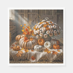 Hösten Pumpkins och Morsa I en Barn Pappersservett