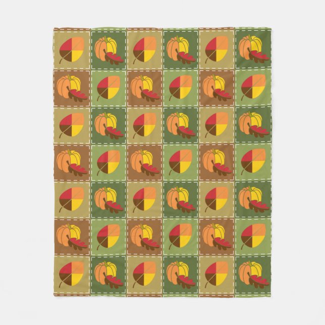 Hösten Quilt Fleece Blanket (Framsidan)