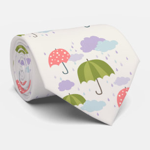 Hösten Rainy Day med Parbrella Mönster Slips