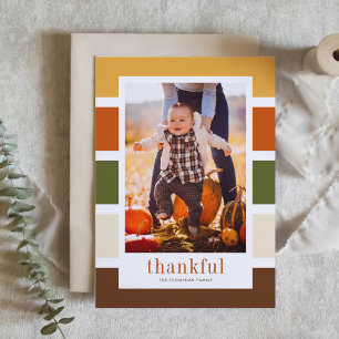 Hösten Rand Mönster - Thanksgiving för tacksamt fo Julkort