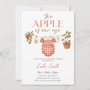 Hösten Red Apple Baby Clothesline Baby-dusch Inbjudningar