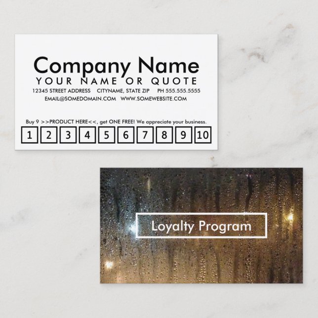 hösten regnar lojalitetprogram lojalitetskort (Fram/baksida)