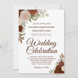 Hösten Ro Elegant Rust Orange Bröllop Inbjudningar