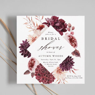 Hösten Romantik Blommigt Bröllop Möhippa Inbjudningar