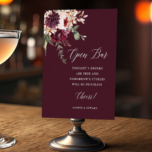 Hösten Romantik Blommigt Bröllop Open Pub-tecken Poster