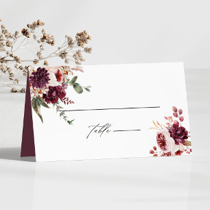 Hösten Romantik Blommigt Bröllop Personlig Placeringskort