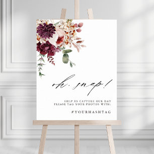 Hösten Romantik Blommigt Oh Snap Bröllop Sign Poster