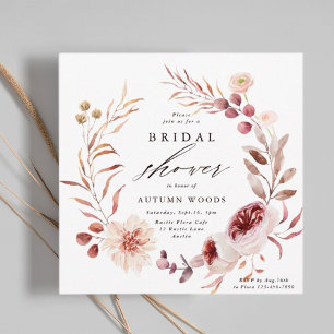 Hösten Romantik Blommigt WAN Bröllop Möhippa Inbjudningar