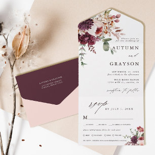 Hösten Romantik Elegant Blommigt Bröllop