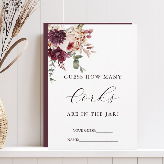 Hösten Romantik gissar hur många Kork-spelkort Inbjudningar (Skapare uppladdad)