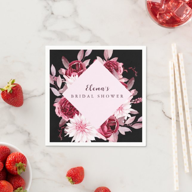 Hösten Romantik Guld Ram Blommigt möhippa Pappersservett (Insitu)