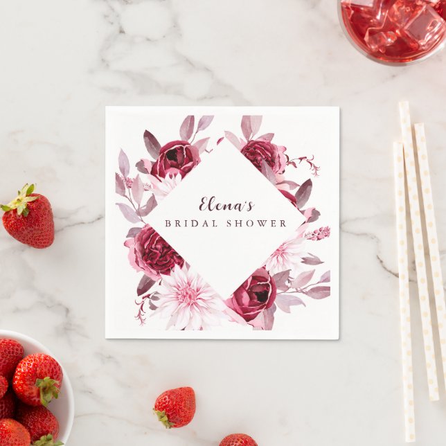 Hösten Romantik Guld Ram Blommigt möhippa Pappersservett (Insitu)