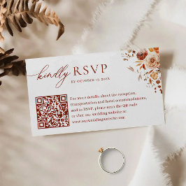 Hösten Romantik QR-kod Bröllop OSA Tilläggskort