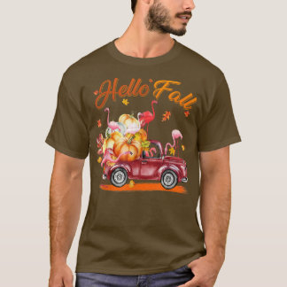Hösten Rosa Flamingo Hej Fall Pumpkin Lastbil than T Shirt