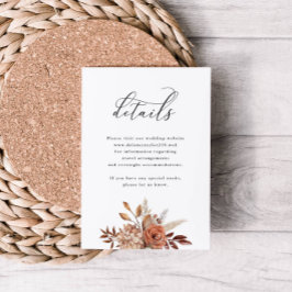 Hösten Rustic Blommigt, Bröllop-detalj Tilläggskort