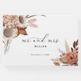 Hösten Rustic Blommigt Personlig Bröllop Gästböcker