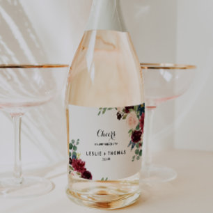 Hösten Rustic Burgundy Bröllop Sparkling Vin Labe