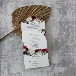 Hösten Rustic Burgundy Calligraphy Bröllop