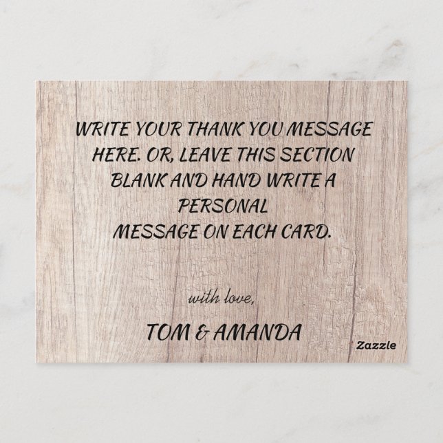 Hösten Rustic Burgundy Calligraphy Flat Bröllop Th Vykort (Baksida)