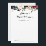 Hösten Rustic Calligraphy Bröllop well Önskemål Rådkort<br><div class="desc">I höstas är det roliga önskemål-kortet för kalligrafi bröllop väl en perfekt för ett modernt bröllop. Utformningen har burgundära, röda, marinerade, blå och strålande och roliga handmålade blommor, inspirerande naturskönhet. De här korten är perfekter för bröllop, möhippa, babydusch, studentfest och mycket mer. Anpassa korten med namn från bruden och brudgummen,...</div>