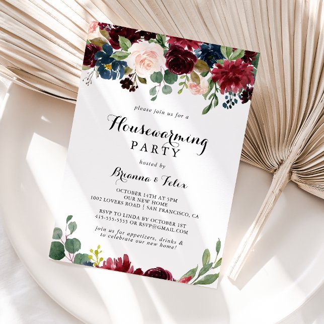 Hösten Rustic Calligraphy Houseuppvärmning Party Inbjudningar (Skapare uppladdad)