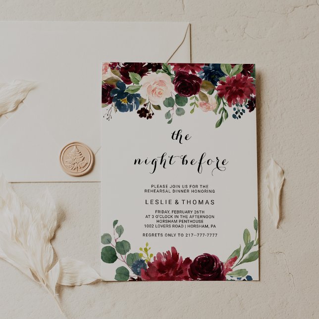 Hösten Rustic Dazzling Burgundy natten före Inbjudningar (Skapare uppladdad)
