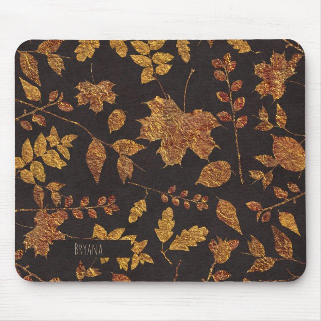 Hösten Rustic Golden Lövs Elegant Fall Musmatta (Framsidan)